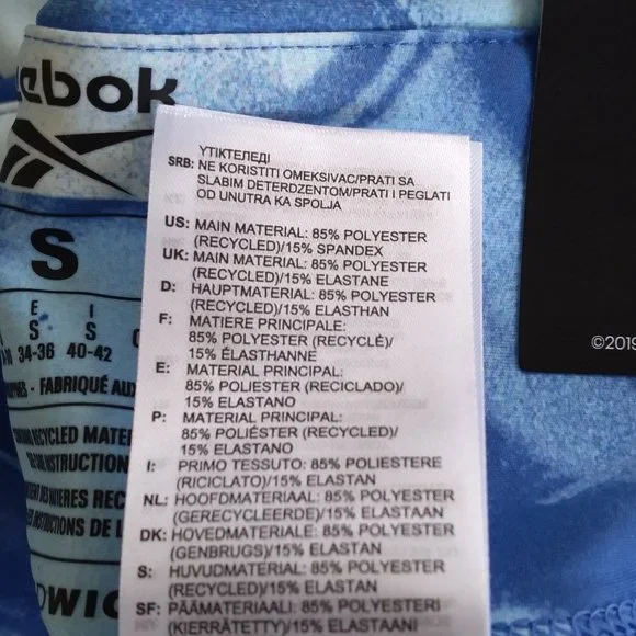 🆕Reebok Women's Lux Bold Graphic Leggings,Chalk Blue, Brand New, NWT, Authentic - Picture 10 of 11